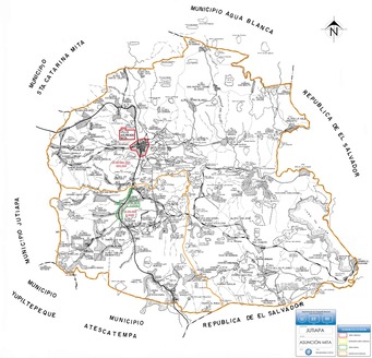 Mapa de Asunción Mita